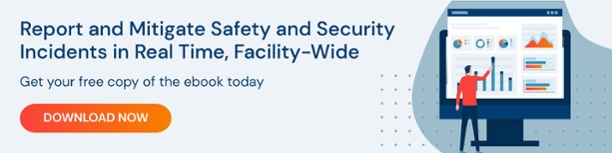 Illustration of person using venue operations software and button to download IMS eBook