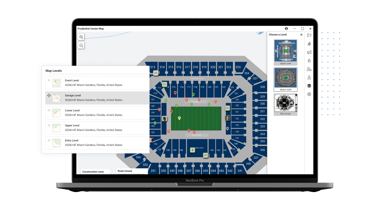 Filtering map view by level