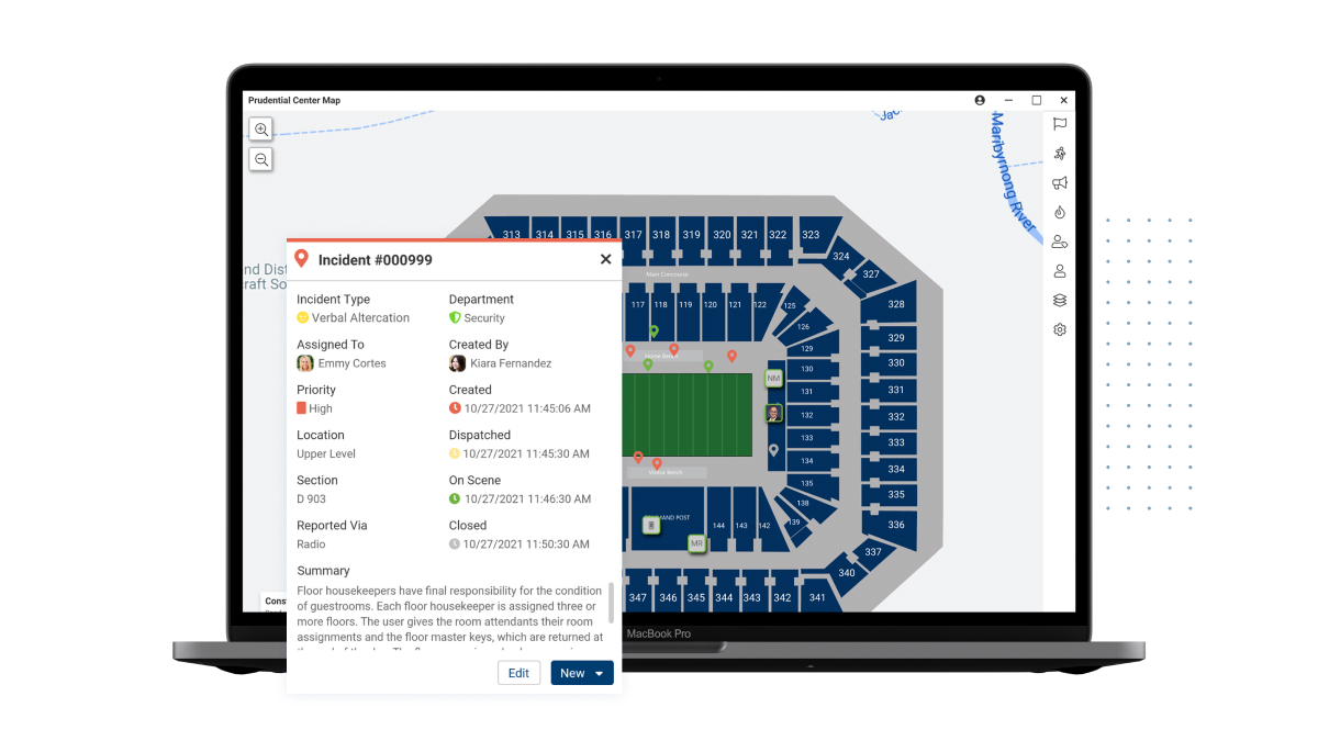 Incident details overlay